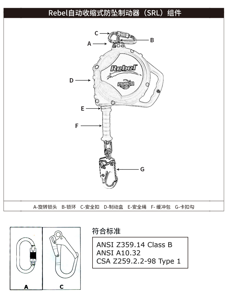 3M凱比特3590616速差防墜器圖片3