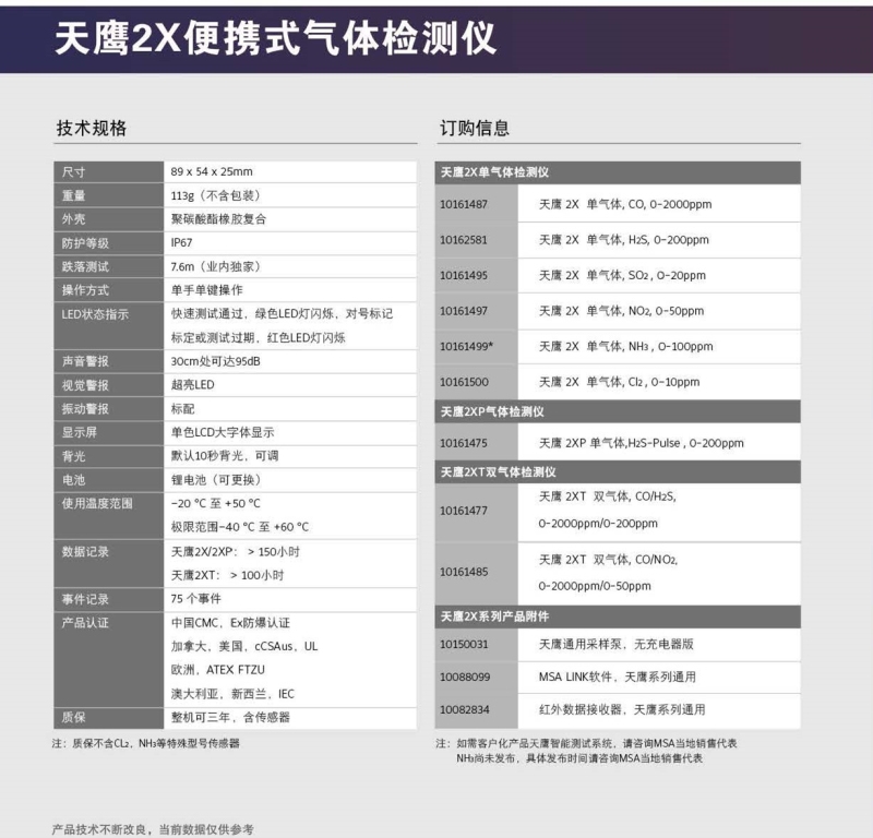 梅思安10161490（進(jìn)口版）天鷹2X單氣體檢測(cè)儀圖4