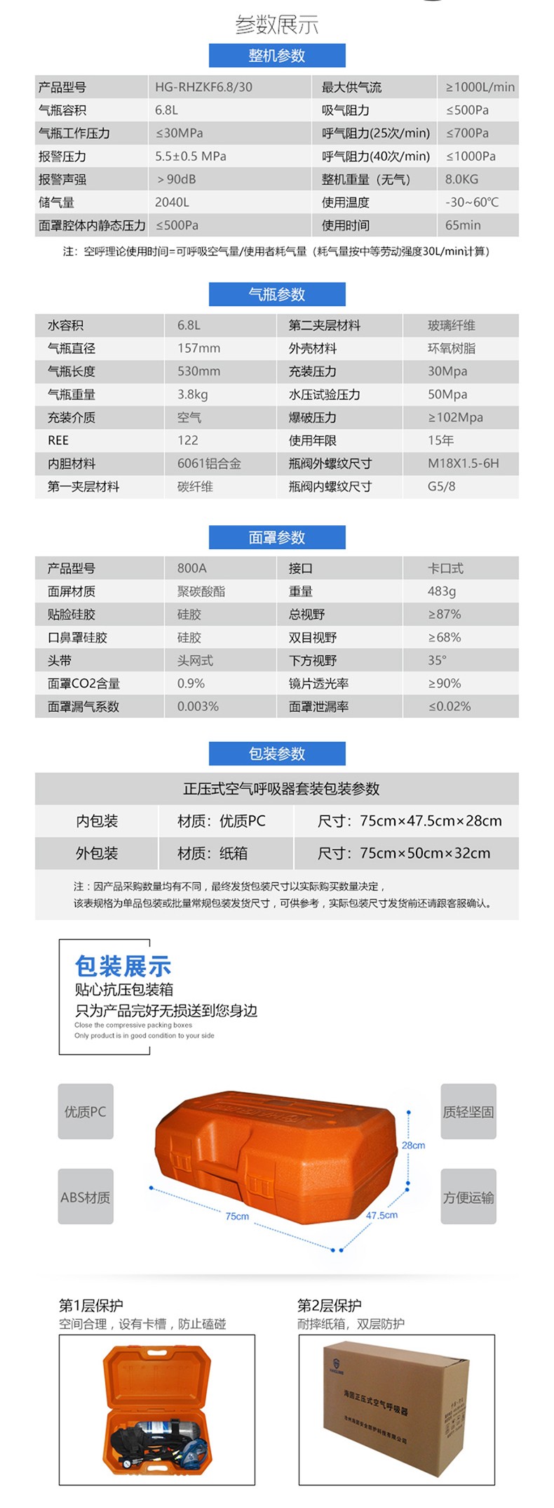 海固RHZKF6.8/30（他救款）正壓式空氣呼吸器 6.8L他救圖片4