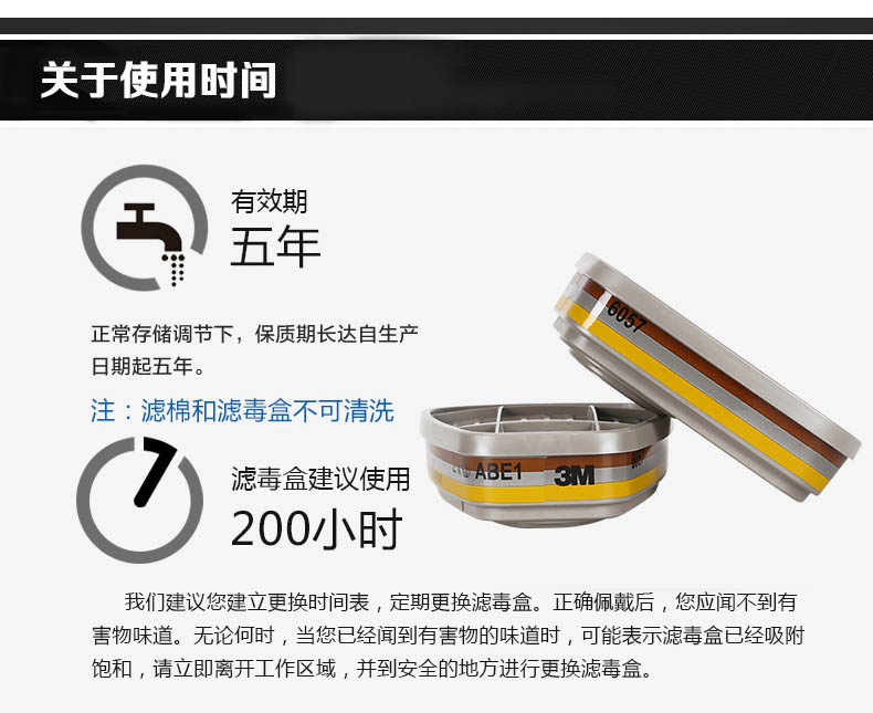 3M6057防護(hù)有機(jī)/無(wú)機(jī)/酸性氣體濾毒盒