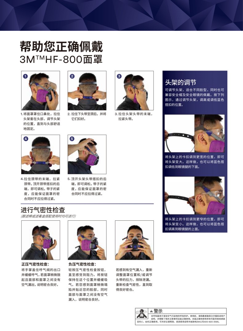 3M Secure Click HF-802SD揚聲器振動膜版小號硅膠半面型防護面罩4